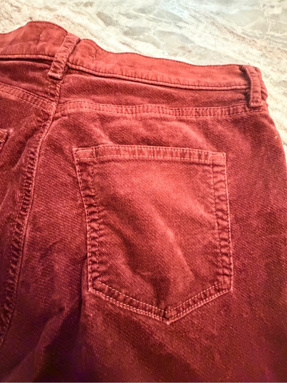 LOFT Burgundy Velvet Skinny Pants Women’s 10P 30 Petite - Picture 8 of 12